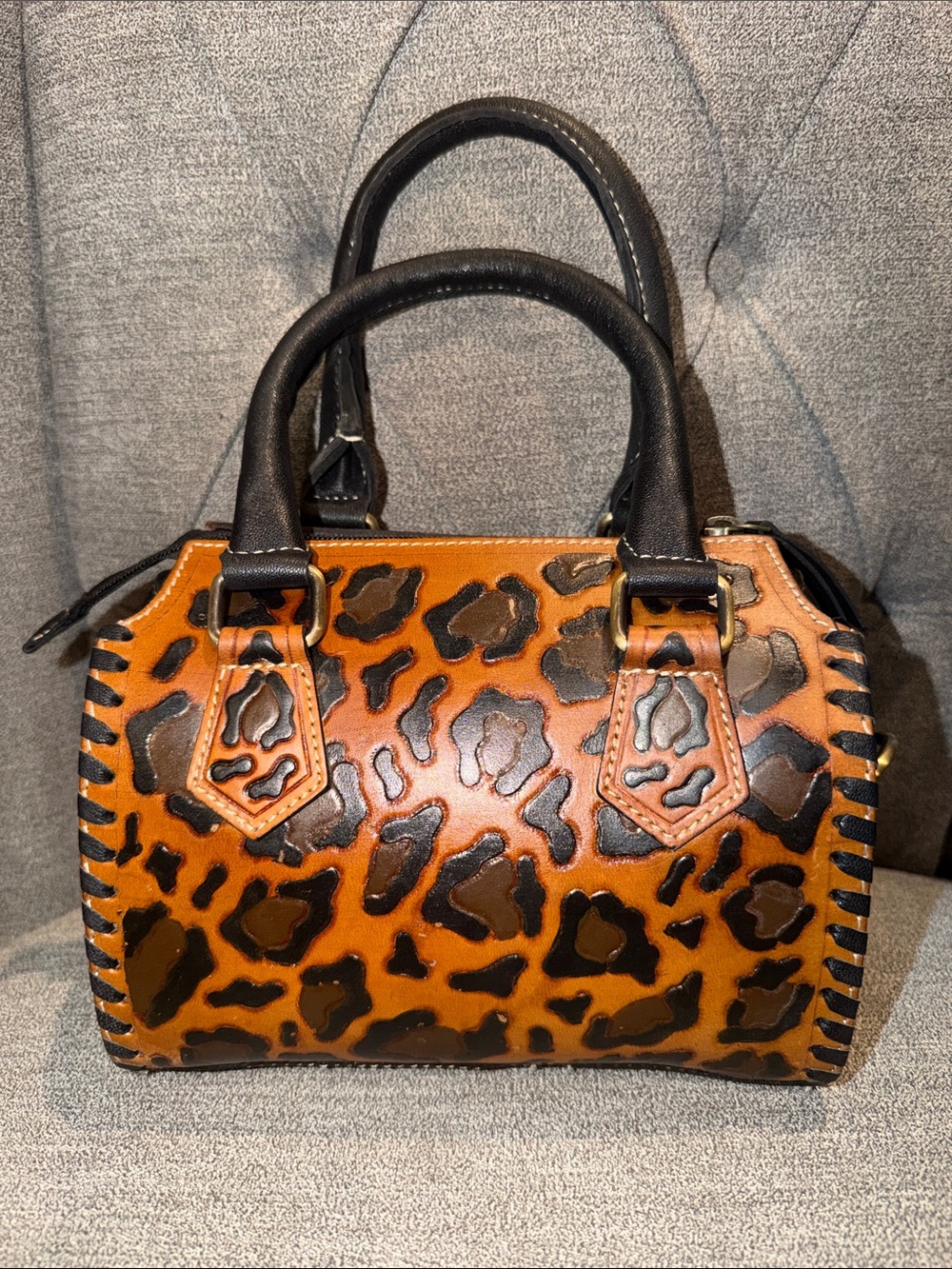 Cheetah Hand Painted Tooled Speedy